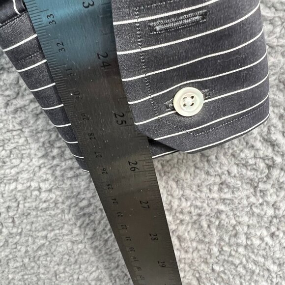 Zara‎ Man Mens Shirt 17 Black Stripe 100% Cotton Button Front Long Sleeve - Picture 9 of 9